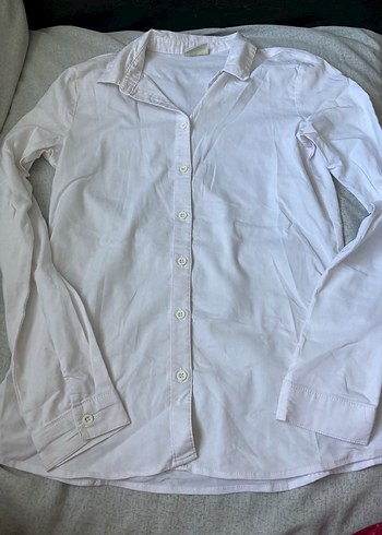 Beyaz Uzun Kollu Keten Gömlek - Görsel 4