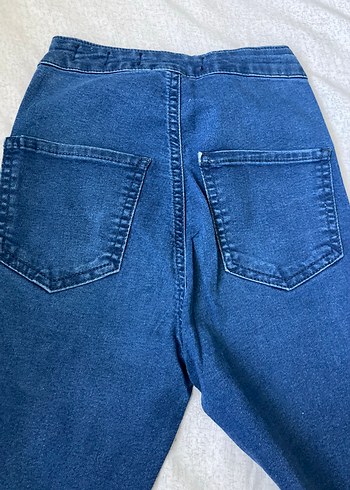 Kadın Mavi Normal Boy Slim Denim Pantolon - Görsel 4