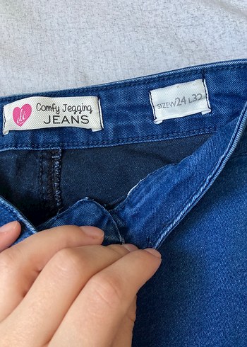 Kadın Mavi Normal Boy Slim Denim Pantolon - Görsel 3