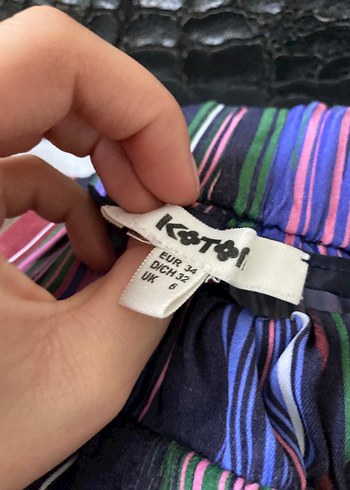 Kadın Çok Renkli Pilili Bohem Pantolon - Görsel 3