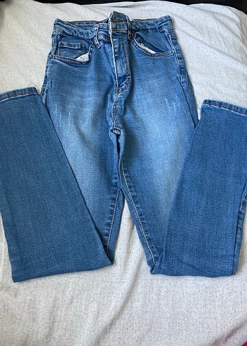 Mavi Kadın Normal Boy Dar Kesim Kot Pantolon - Görsel 2