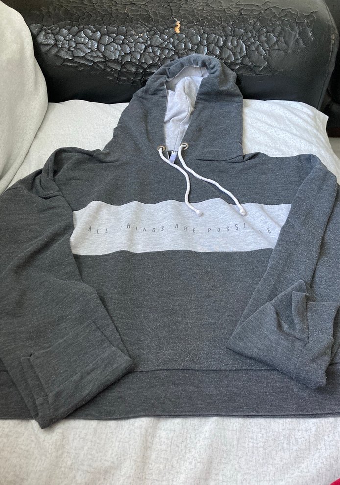 Gri Kapüşonlu Kadın Sweatshirt - Görsel 2