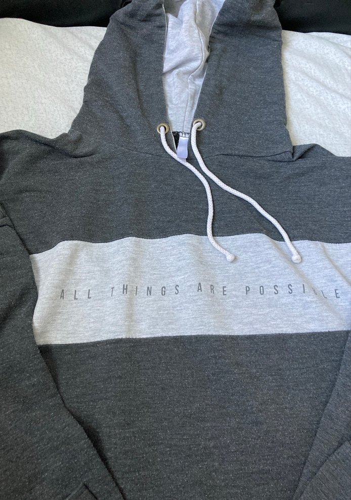 Gri Kapüşonlu Kadın Sweatshirt - Görsel 3