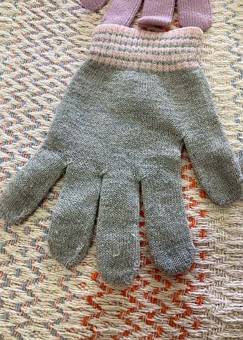 Kız Çocuk Pastel Renkli Triko Eldiven Seti - Görsel 2