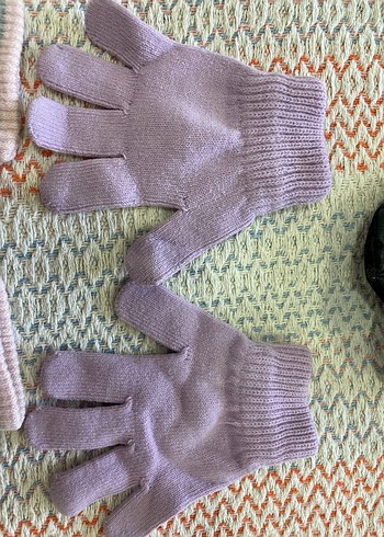 Kız Çocuk Pastel Renkli Triko Eldiven Seti - Görsel 5