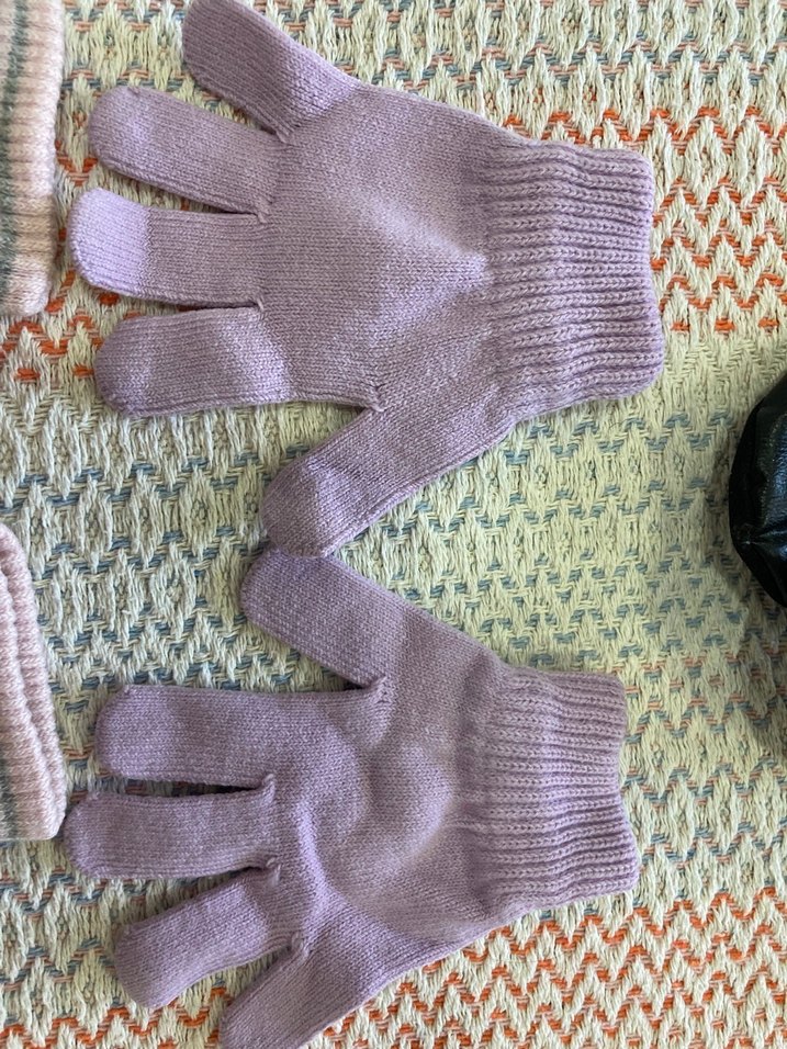 Kız Çocuk Pastel Renkli Triko Eldiven Seti - Görsel 5