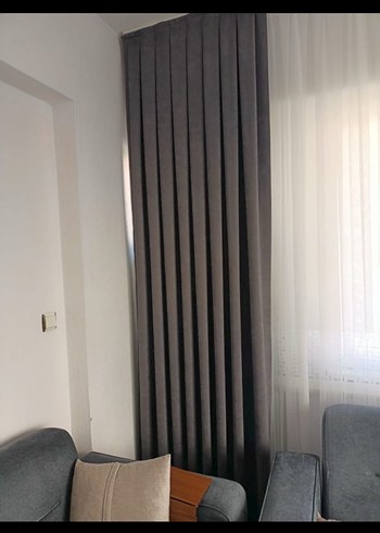 Beden Gri Modern Düz Fon Perde