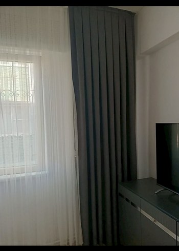 Gri Modern Düz Fon Perde