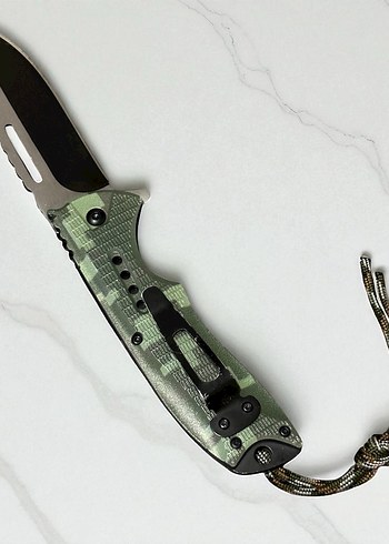  Beden Koyu Haki Kamp Çakısı İpli Saplı Browning