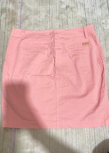Pembe Midi Keten Etek