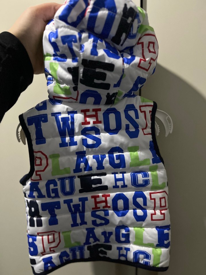 Renkli Baskılı Erkek Çocuk Fermuarlı Yelek - Görsel 3