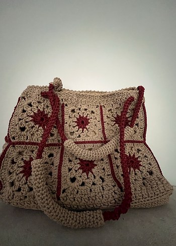 Bohem Örgü Kadın Çanta Kahverengi - Görsel 4