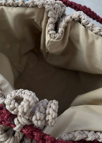 Bohem Örgü Kadın Çanta Kahverengi - Görsel 2