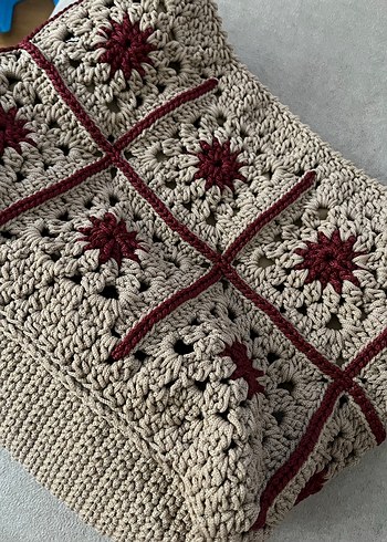 Bohem Örgü Kadın Çanta Kahverengi - Görsel 3