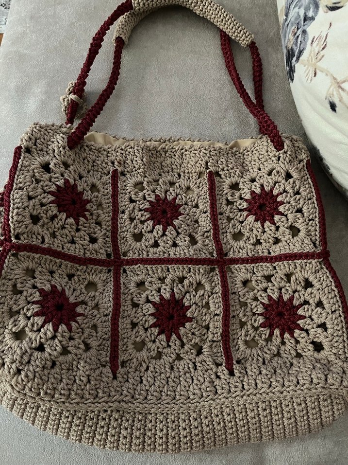 Bohem Örgü Kadın Çanta Kahverengi - Görsel 5