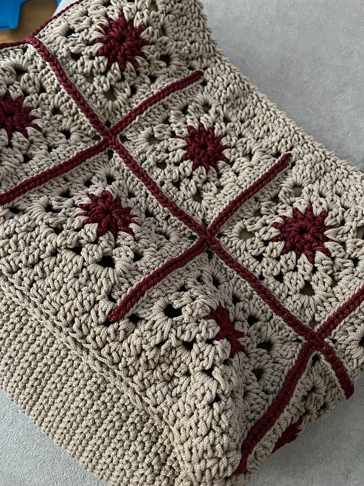 Bohem Örgü Kadın Çanta Kahverengi - Görsel 3