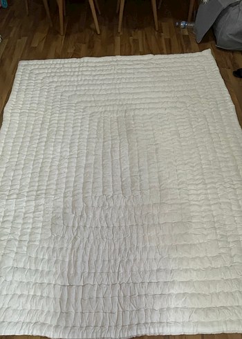 Ikea Gri tonlarında desenli beyaz yorgan Çift kişilik pamuk yorgan