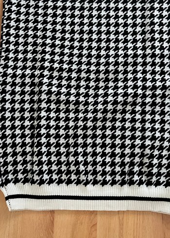 Gri Kareli Uzun Örme Kolsuz Elbise standart - Görsel 3