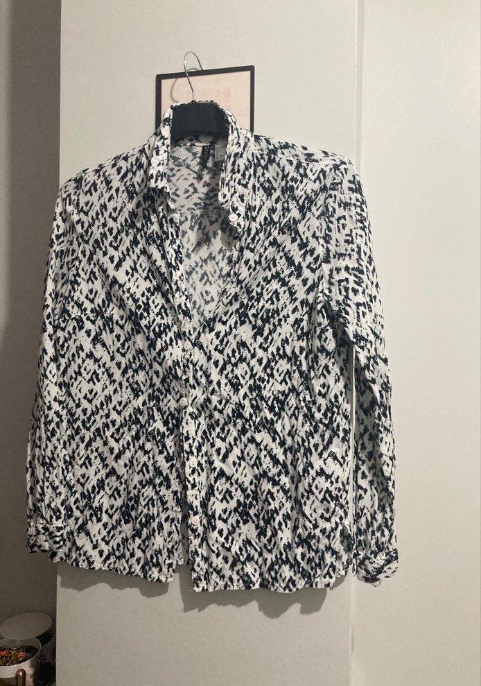 Yılan Desenli Gri Uzun Kollu Gömlek - Görsel 2