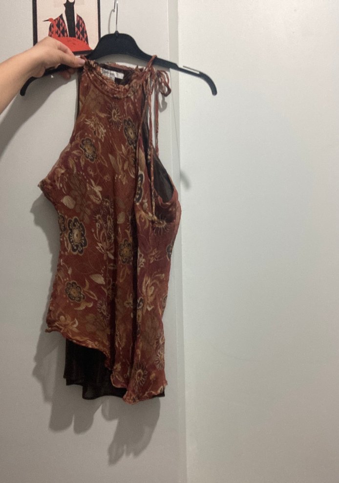 Kadın Kahverengi Bohem Bağlamalı şık Bluz - Görsel 2