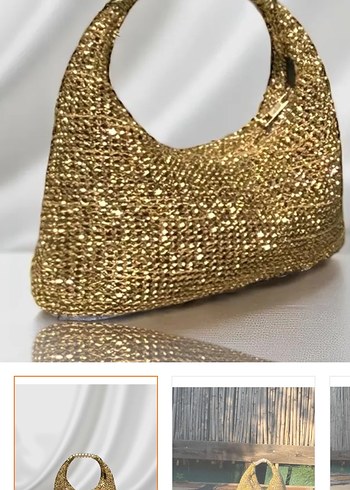 Parlak Gold Payetli Kadın Omuz Çantası