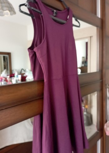 HM Bordo Mini Kolsuz Kadın Elbise - Görsel 2