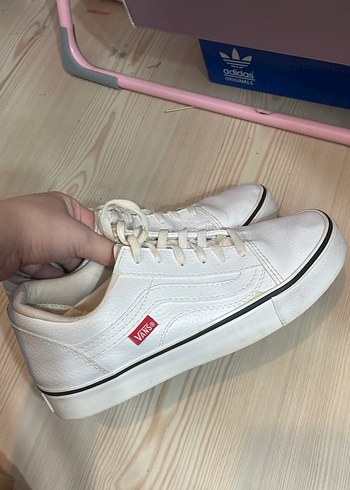 38 Beden Beyaz Vans Kadın Bağcıklı Spor Ayakkabı