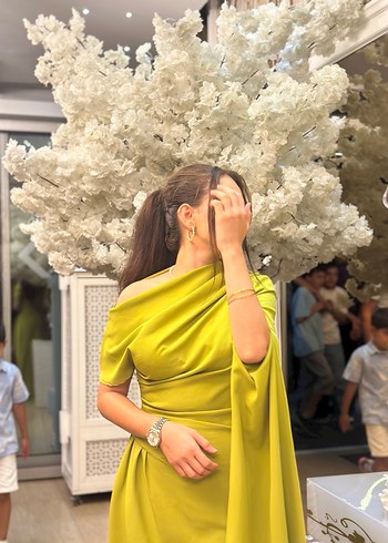 Kadın Uzun Kol Drapeli Haki Elbise - Görsel 2