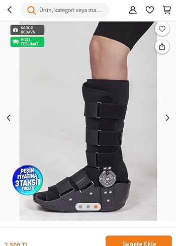 Medikal aşil botu 44-47 numara 1 hafta kullanılmadı - Görsel 8