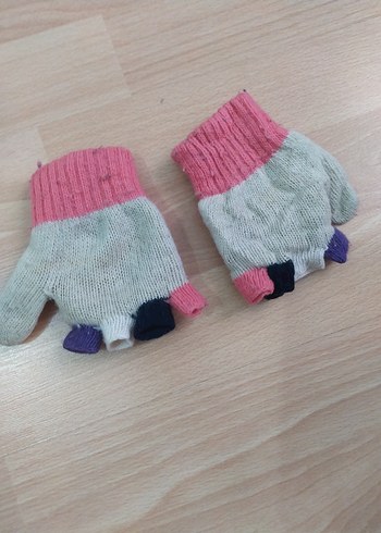 Renkli Örgü Kız Eldiveni - Görsel 3