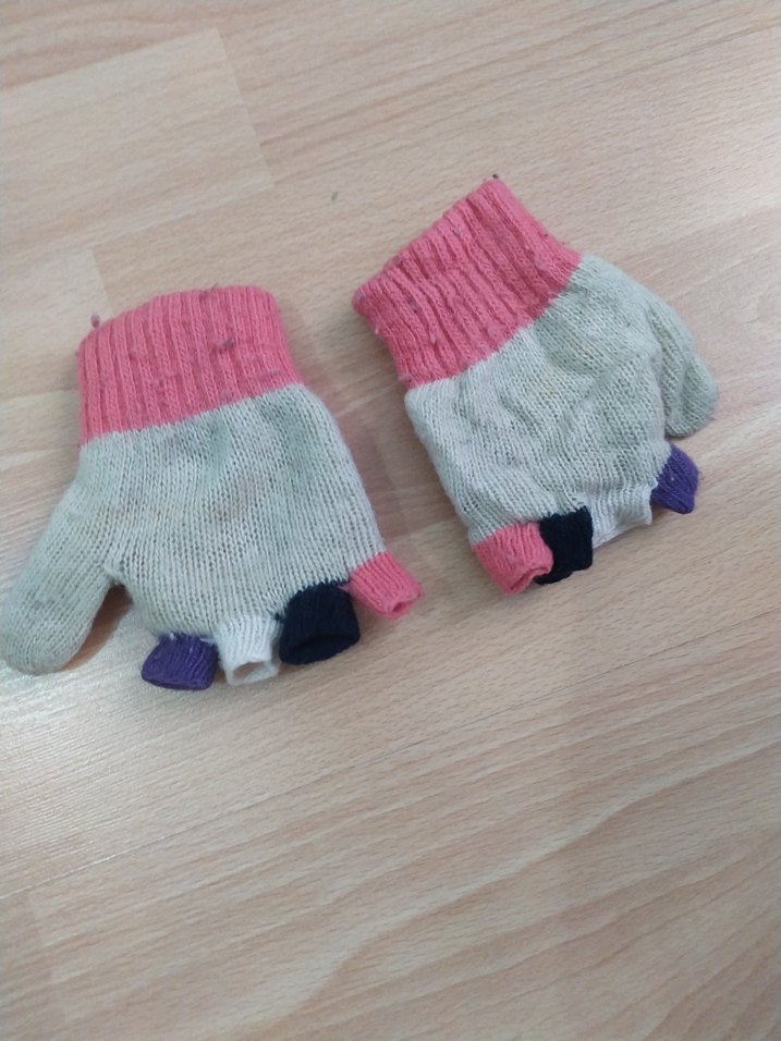 Renkli Örgü Kız Eldiveni - Görsel 3