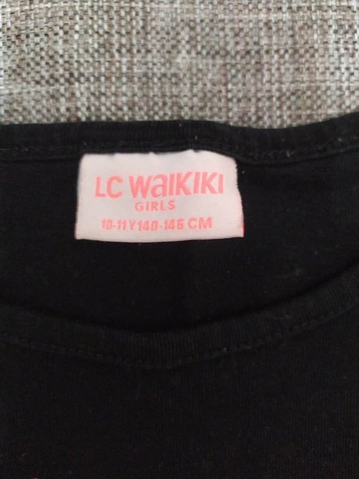 Kız Çocuk Uzun Kollu Siyah Baskılı Tişört - Görsel 3