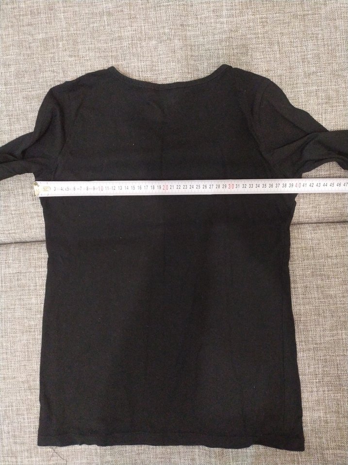 Kız Çocuk Uzun Kollu Siyah Baskılı Tişört - Görsel 5