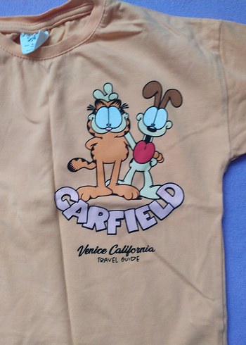 Bej Garfield Baskılı kız Tişört - Görsel 2