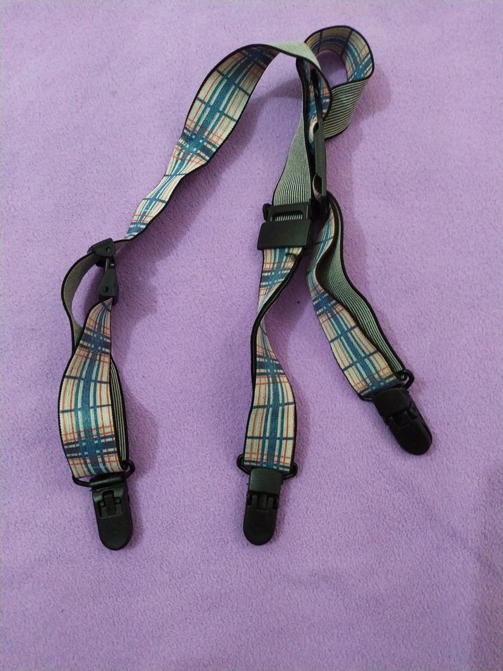 Çocuk için Tokalı Kareli Askı - Görsel 3