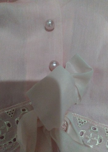 Düğmeli Pembe  sabahlık V Yakalı - Görsel 10