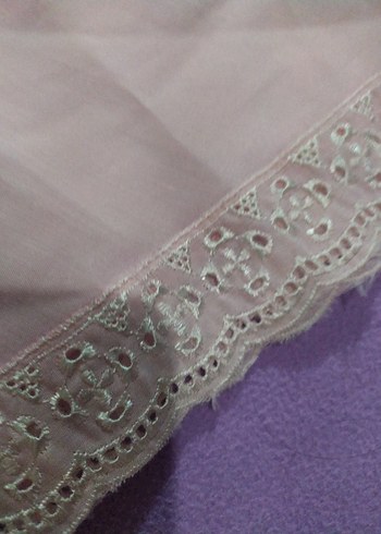 Düğmeli Pembe  sabahlık V Yakalı - Görsel 9