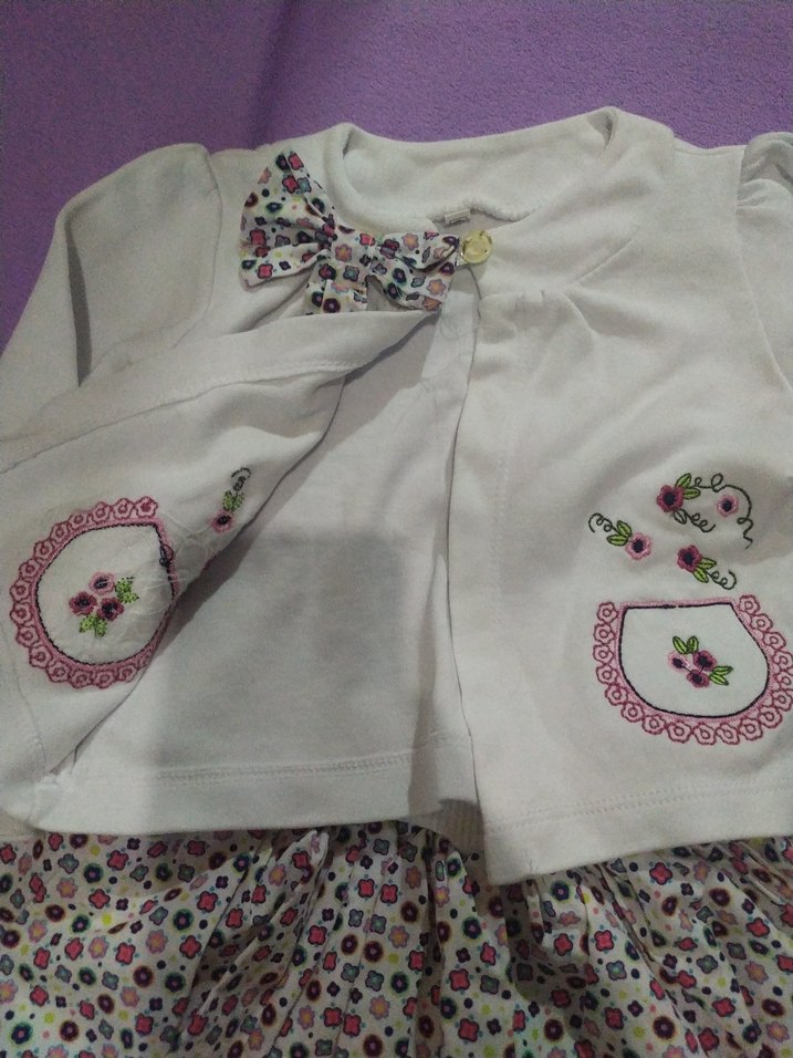 Nakışlı Beyaz Kız Çocuk Bolero - Görsel 3