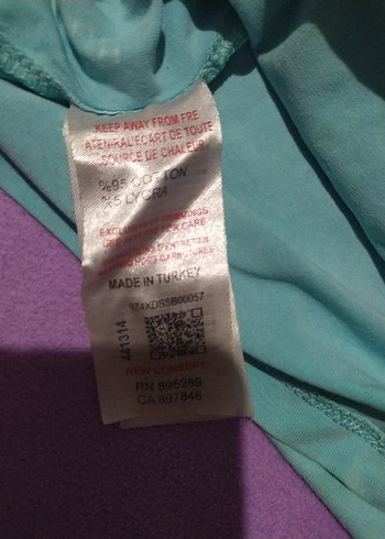 Turkuaz Kız Çocuk Kısa Kollu Kenzo Tişört - Görsel 6