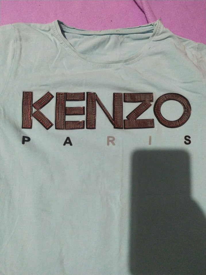 Turkuaz Kız Çocuk Kısa Kollu Kenzo Tişört - Görsel 2