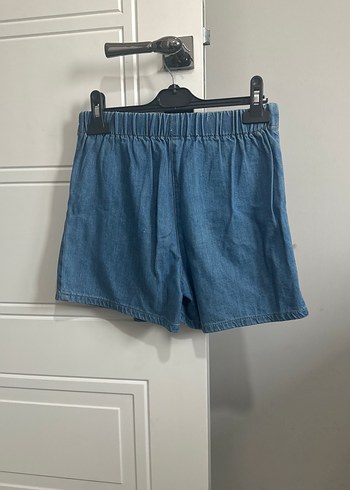 Mavi Kot Mini Şortlu etek - Görsel 3