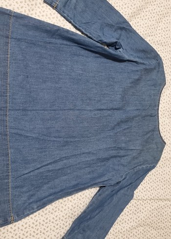 Mango Mavi Denim Hamile Bluzu, Uzun Kollu, Düğmeli