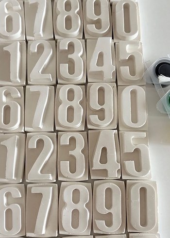 Beyaz Sayı Kalıpları ve Boya Seti - Görsel 6