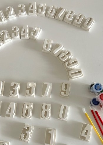 Beyaz Sayı Kalıpları ve Boya Seti - Görsel 7