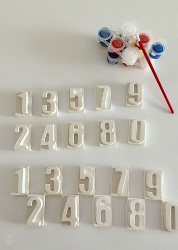 Beyaz Sayı Kalıpları ve Boya Seti - Görsel 2
