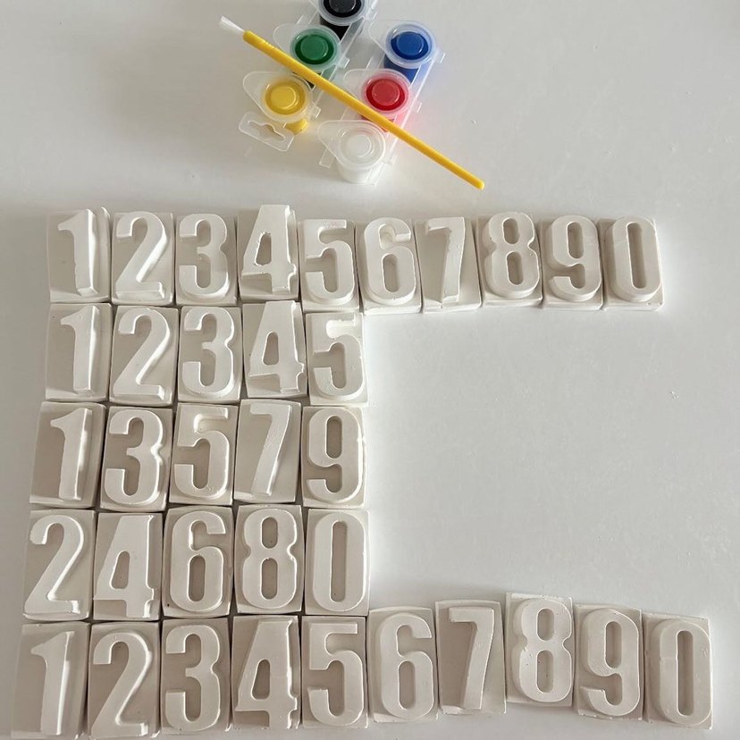 Beyaz Sayı Kalıpları ve Boya Seti - Görsel 5