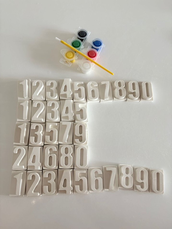 Beyaz Sayı Kalıpları ve Boya Seti - Görsel 3