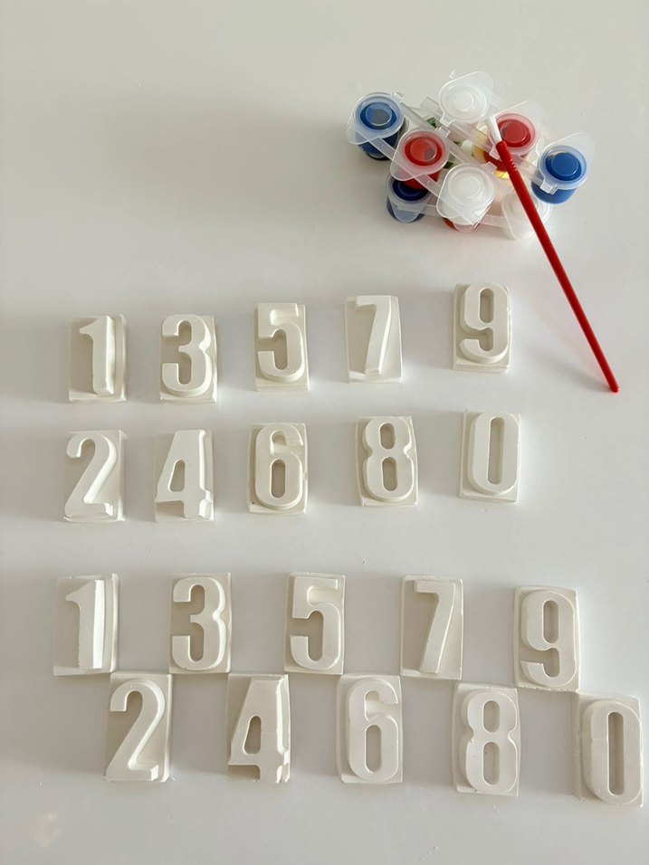 Beyaz Sayı Kalıpları ve Boya Seti - Görsel 2
