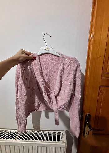 V Yaka Pembe Mini Triko Kazak