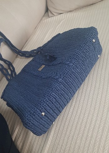 Beden Lacivert Örgü Kadın Çanta